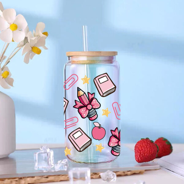 Wholesale Uv Transfer Sticker Glass Cup Crystal Label Crystal Sticker Cross-Border Exclusive for 16oz Glass Cup Special Sticker 23Cmx11Cm