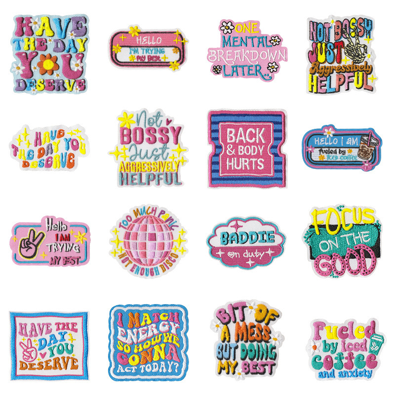 Wholesale Cartoon Cute Fun Letter Series Embroidered Patches