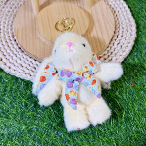 Cute floral bow lop-eared rabbit - yellow
