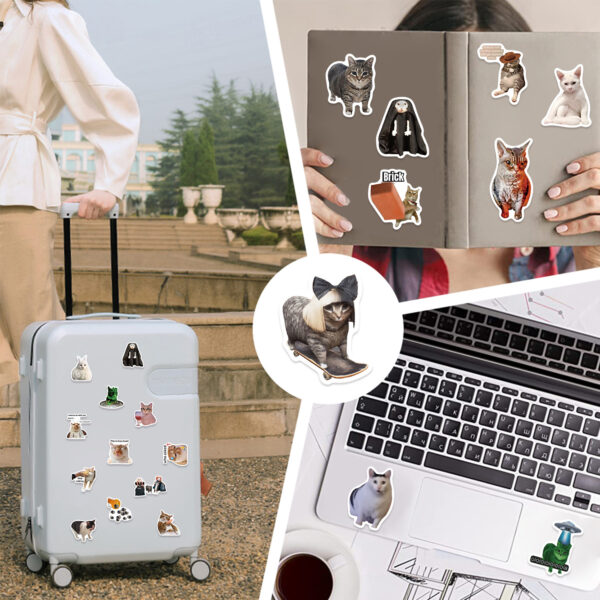 Wholesale 50pcs Cartoon Cat Emoji Watermark Vinyl Stickers
