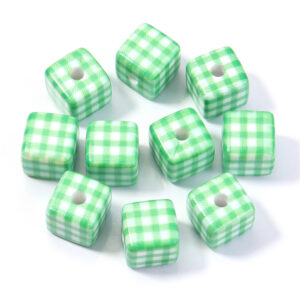 Color plaid green / Size 14mm, aperture 3.8mm