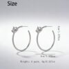 Wholesale Zircon single diamond plain hoop ear clip, extremely thin C-shaped earrings