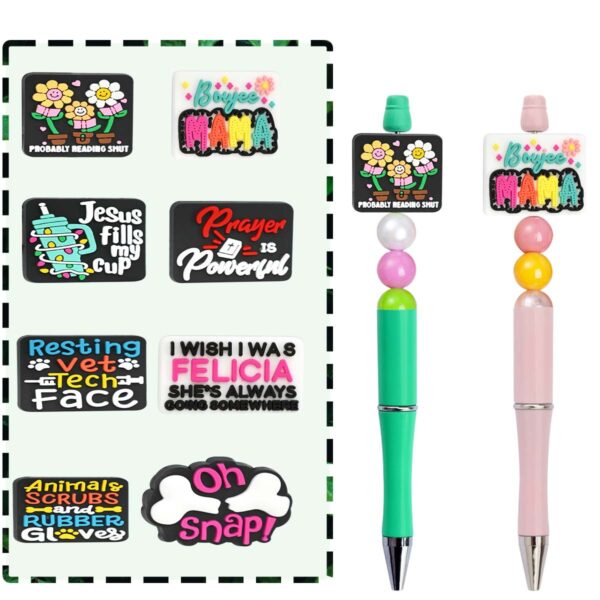 Wholesale Mother's Day PVC Soft Glue Focal Beads