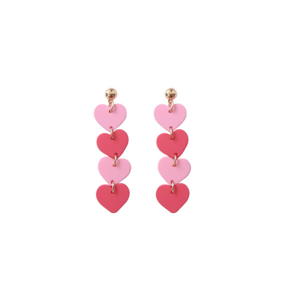 Wholesale Valentine's Day Peach Heart Acrylic Earrings