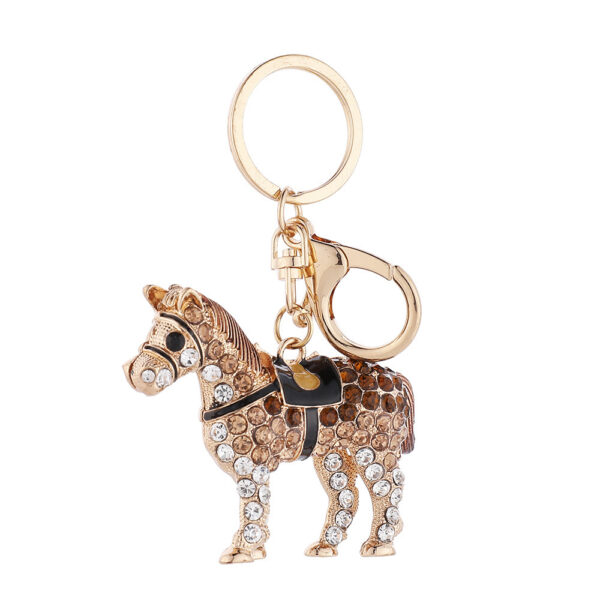Wholesale Rhinestone Zodiac Keychain Horse Alloy Inlaid with Rhinestones