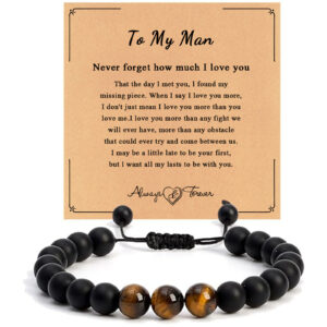 Man card 2 + tiger eye black matte bracelet