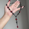 Wholesale Dark Gothic Style Halloween Red Zircon Necklace