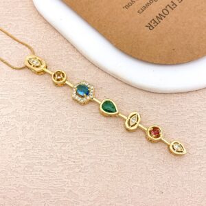 Xl5148 hexagonal water drop necklace gold