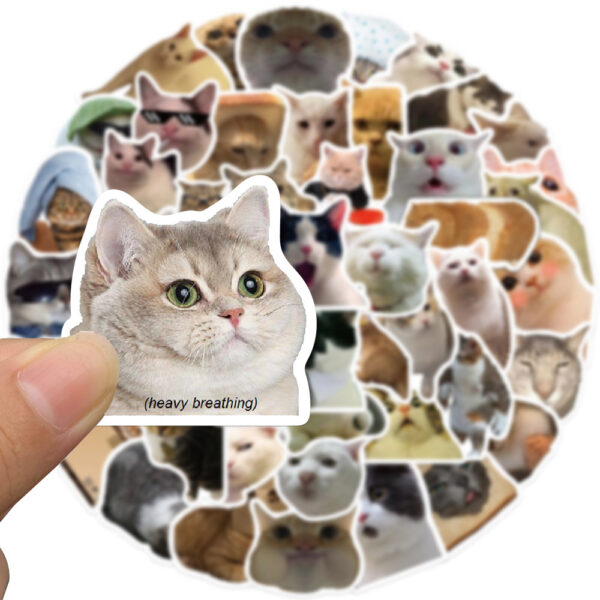 Wholesale 50pcs Cartoon Cute Cat Emojis Graffiti Waterproof Vinyl Stickers