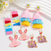 Wholesale Easter tassel colored rabbit letter enamel earrings
