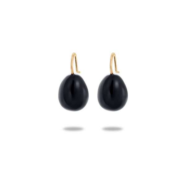 Wholesale Black heart-shaped titanium steel earrings