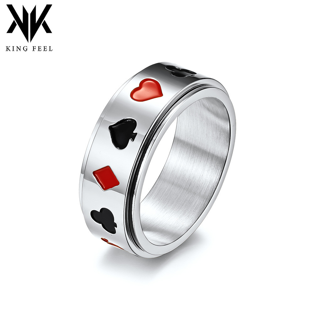 Wholesale Plum Blossoms Square ker Titanium Steel Ring