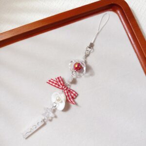 25b10 bowknot seashell wind chime - red