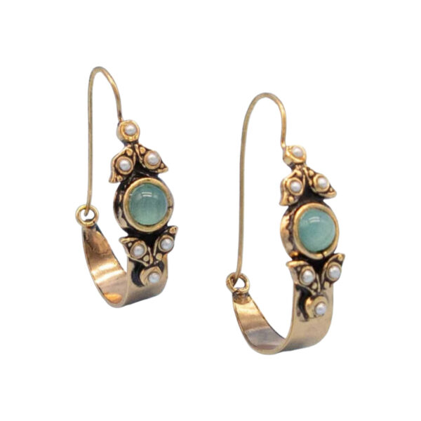 O1CN016dfJxn1gBE8nr7iDF_2216683834103-0-cib Wholesale Retro Emerald Pearl Earrings