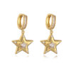 Wholesale asymmetric love five-pointed star earrings