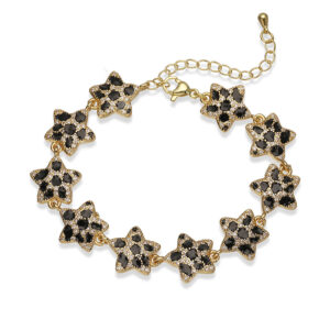 Gold leopard print five-pointed star bracelet