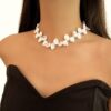 Wholesale White freshwater Baroque petal pearl necklace