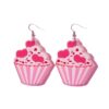 Wholesale Valentine's Day Cake Love Earrings Acrylic Red Peach Heart Love Earrings Earrings Jewelry