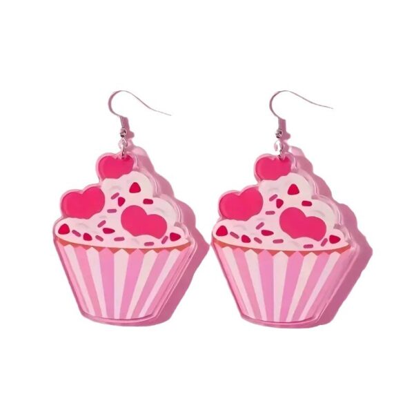 Wholesale Valentine's Day Cake Love Earrings Acrylic Red Peach Heart Love Earrings Earrings Jewelry