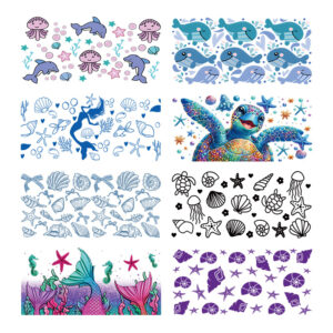 Wholesale Uv Transfer Sticker Glass Cup Crystal Label Crystal Sticker Cross-Border Exclusive for 16oz Glass Cup Special Sticker 23Cmx11Cm