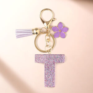 Purple t keychain