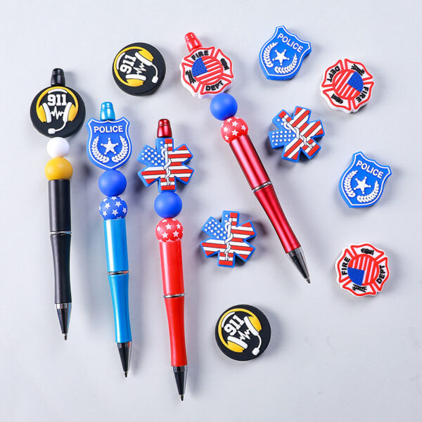Wholesale 20pcs 3D Cartoon Alphabet Flag Pattern Silicone Beads