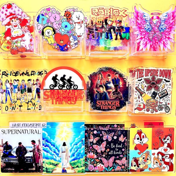 Wholesale Cute cartoon 10cm acrylic pen holder/pencil case/stationery organizer.