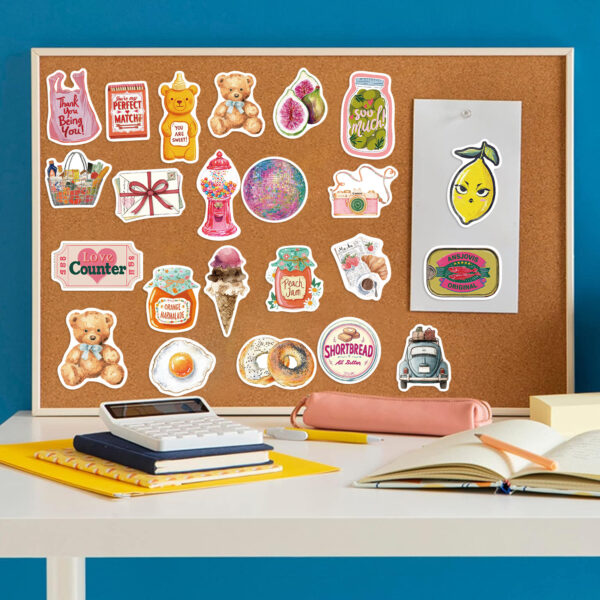 Wholesale 50 cartoon pink aesthetic girl doodle stickers DIY waterproof stickers