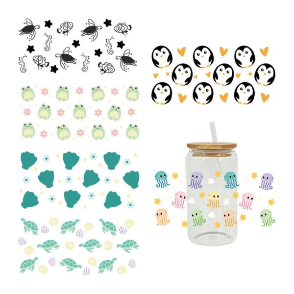 Wholesale New Cartoon printing UV Cup sticker crystal logo pattern 23 cmX11cm in stock