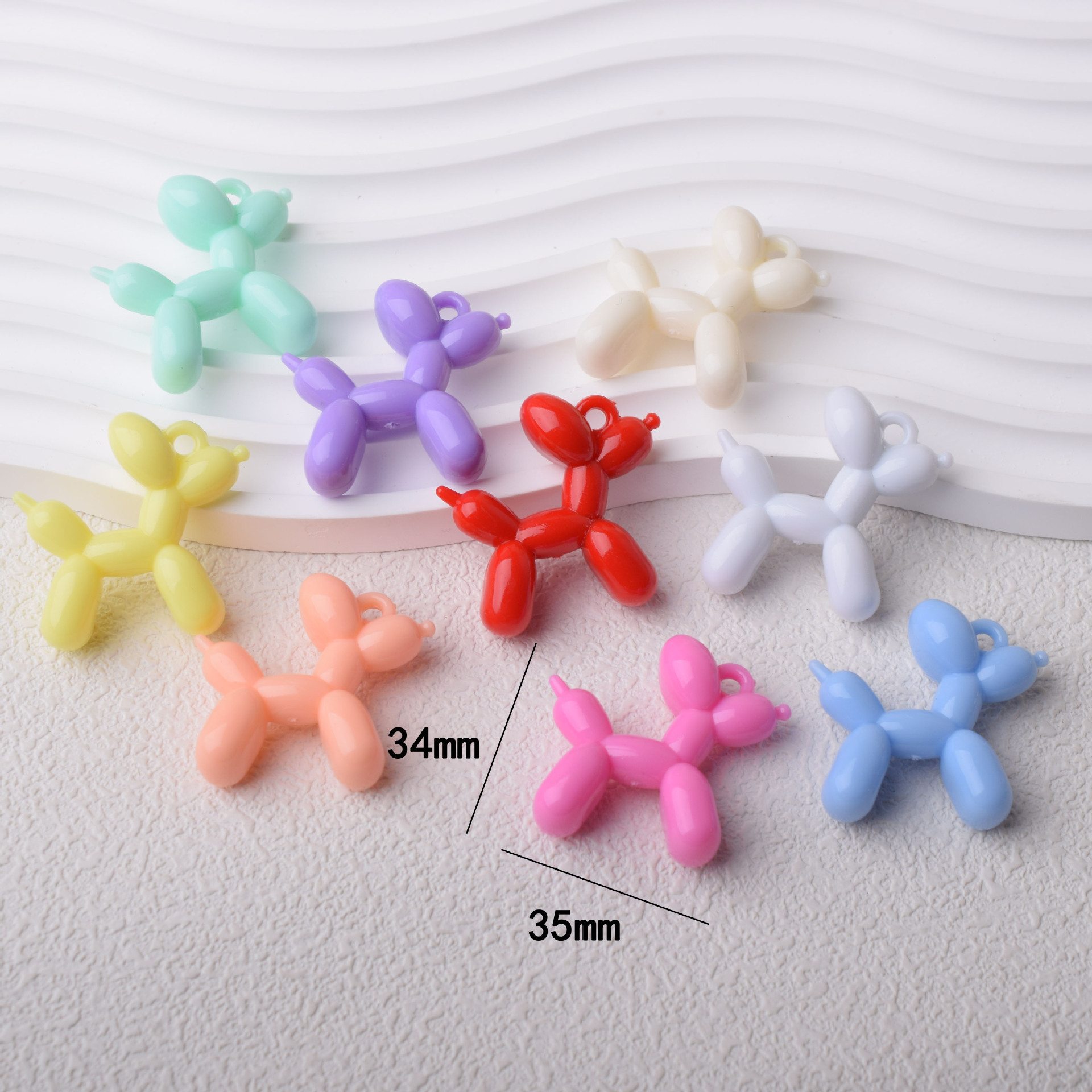Wholesale Acrylic Transparent Jelly Balloon Dog Pendant Necklace Jewelry
