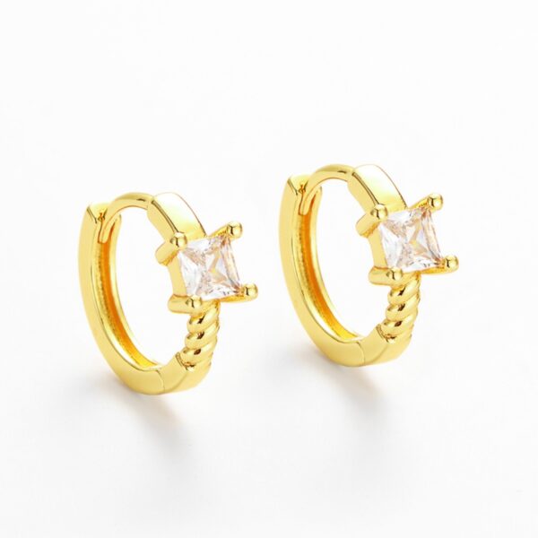 Wholesale Trendy square zircon earrings, a niche and popular style for women.