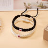 Wholesale Multi colored peach heart love woven couple bracelet