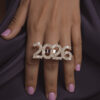 Wholesale Geometric Number Adjustable Ring