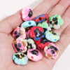 Wholesale 10pcs 20mm double-sided color cartoon black cat flower acrylic beads
