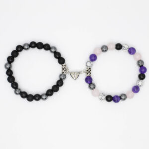 Wholesale natural stone couple bracelet a pair of love magnet attraction bracelet