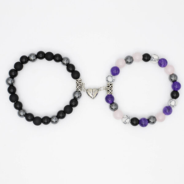 Wholesale natural stone couple bracelet a pair of love magnet attraction bracelet