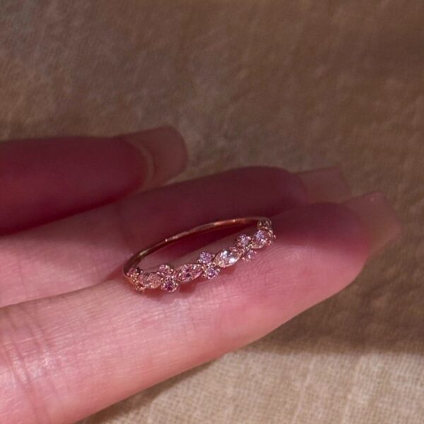 Wholesale Rose Gold Pink Diamond Ring Sparkling Diamond n Index Finger Ring