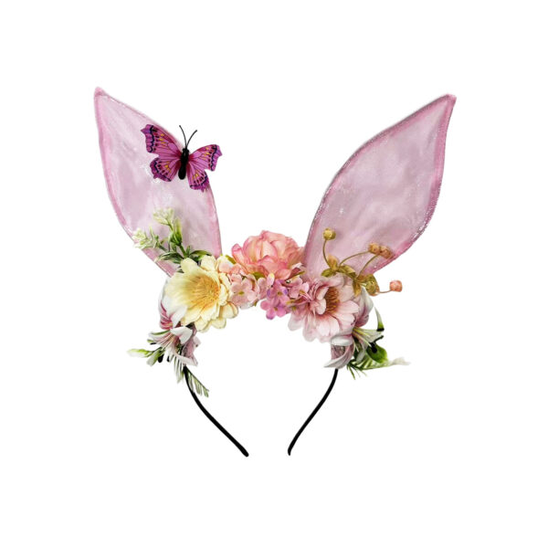 Wholesale Flower Rabbit Ears Mesh Rabbit Easter Butterfly Headband