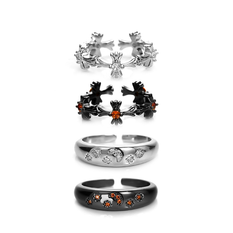 Wholesale Dark Gothic style cross retro ring