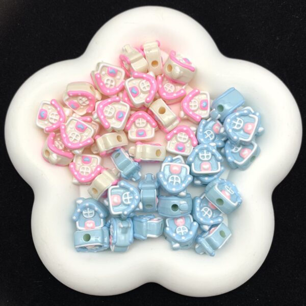 Wholesale Small house heavy oil hand-painted beads loose beads beaded DIY jewelry aessories bracelet mobile phone chain pendant bag hanging cute pen