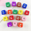 Wholesale 14mm cartoon emoji square acrylic beads