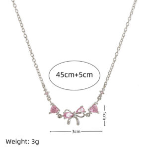 Silver bow-necklace