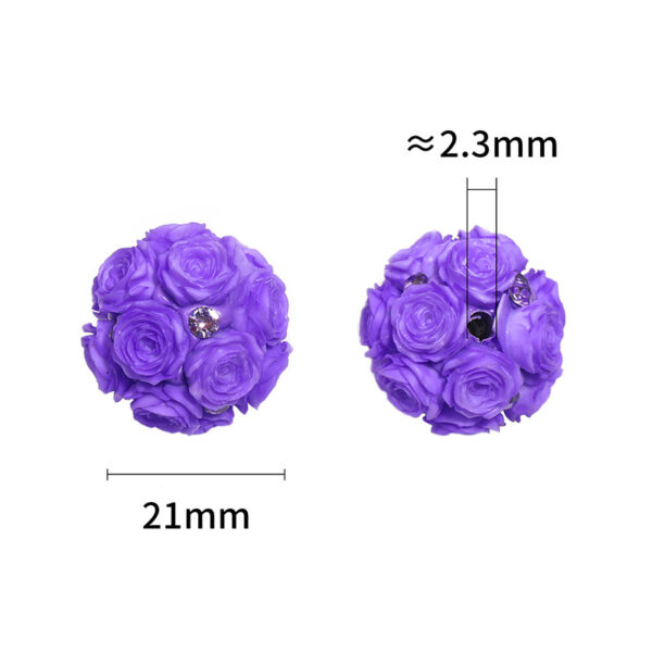 Wholesale New rose beaded necklace, fashionable and luxurious, featuring rhinestone beads, versatile acrylic heavy-duty flower beads.