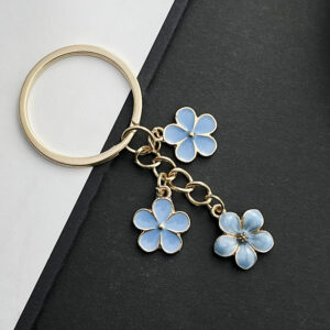 ER570-Drop Oil Blue Cherry Blossom Keychain -6g
