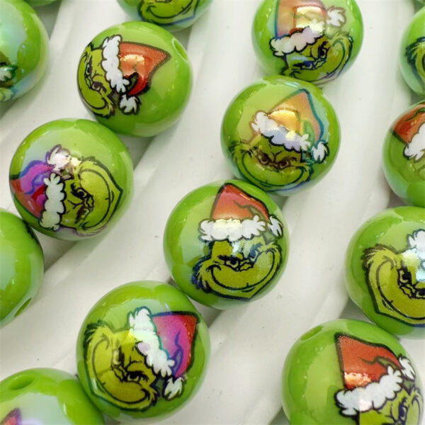O1CN016xlmX11HgUmtSl6xH_2216860830787-0-cib Wholesale Acrylic Printed Cartoon Round Beads Beaded Aessories Mobile Phone Key Chain Handmade DIY Loose Beads