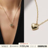 Wholesale Golden peach heart paperclip necklace