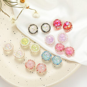 O1CN016zMmei25LAzfAJmhW_2217520477509-0-cib Wholesale 10pcs luminous with diamond straight hole handmade round beads