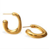 Wholesale Stainless Steel G-Shaped Gold-Plated Geometric Earrings