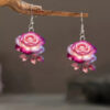 Wholesale Valentine's Day Acrylic 2D Screen Rose Earrings Fashion Earrings
