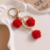 Wholesale 10 Elegant Rose Flower Set Zinc Alloy Keychain Valentine's Day